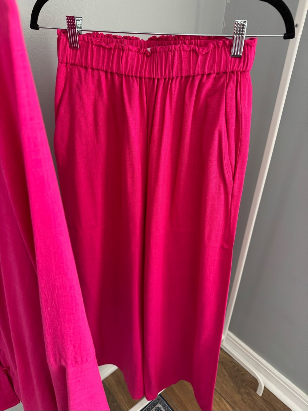 Bright Fuchsia Button-Front Two-Piece Set - Picture 3 of 5